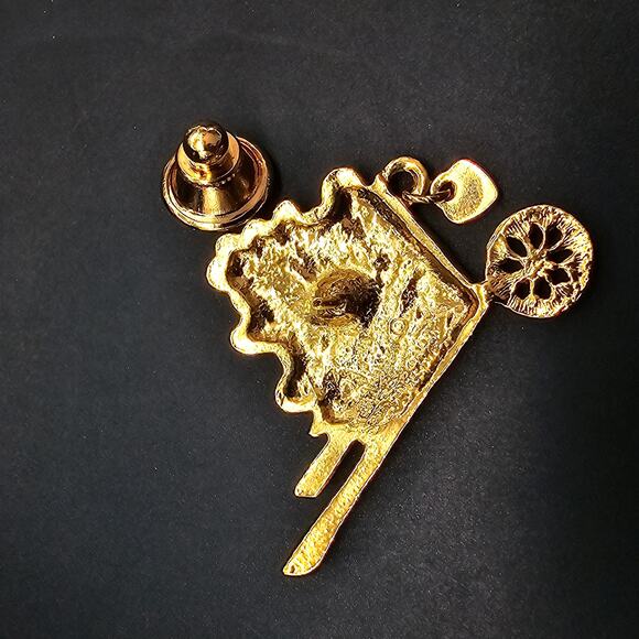 Avon Heart Apple Wagon Pin 1994 Garden of Love Red Gold Tone Back to School Fall - Picture 3 of 7